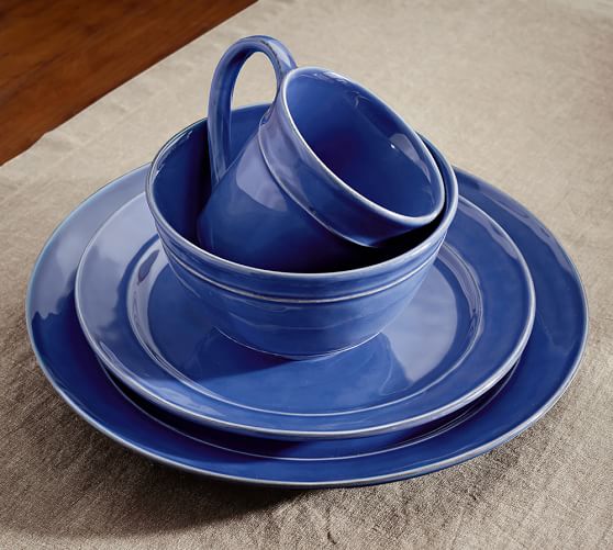 Cambria Dinner Plate, Set Of 4 Blue Pottery Barn