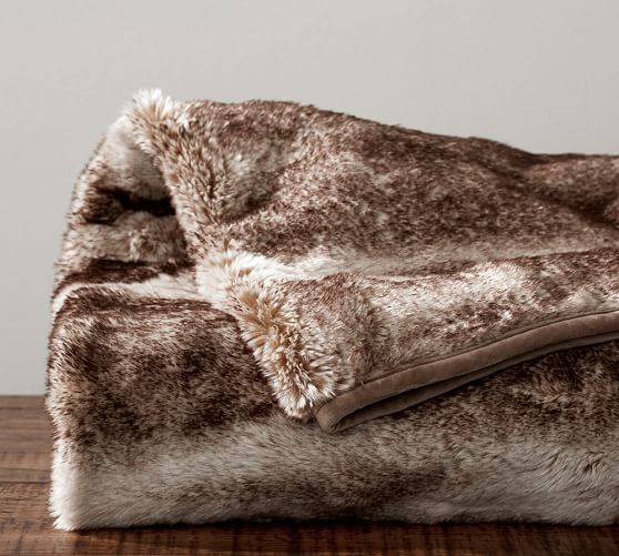 Faux Fur Throw Caramel Ombre Pottery Barn