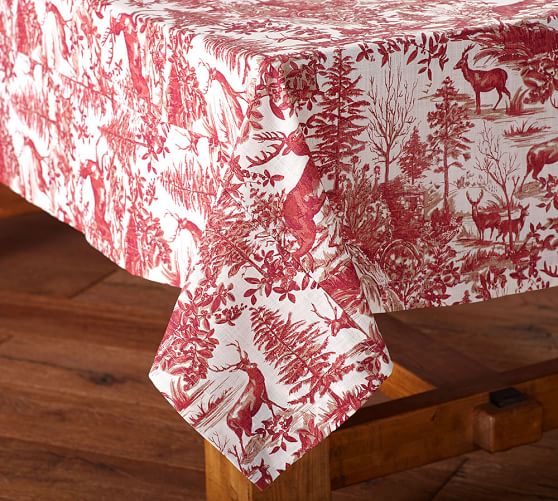 Alpine Toile Tablecloth Pottery Barn