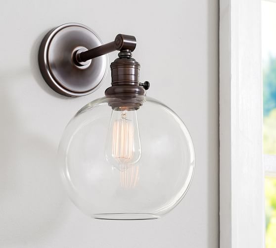 PB Classic Sconce Glass Globe Pottery Barn