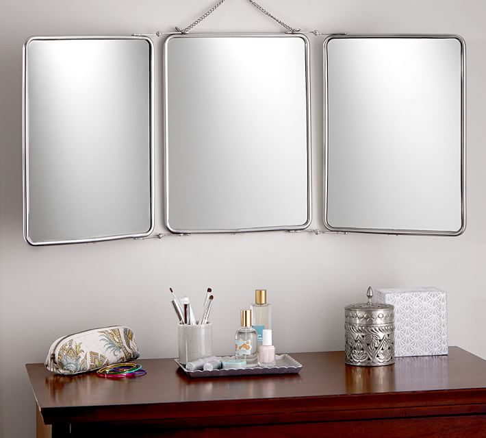 Tri Fold Wall Mirror tri-fold mirror | pottery barn Tri Fold Wall Mirror tri-fold mirror | pottery barn