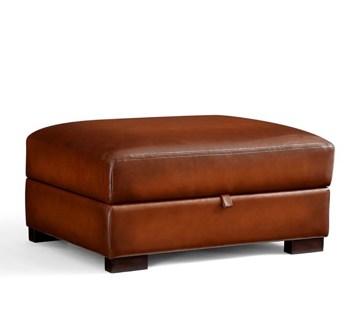 Turner Leather Storage Ottoman Pottery Barn - Turner Leather Storage Ottoman Pottery Barn