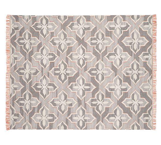 Trina Rug - Gray/Orange | Pottery Barn - Trina Rug - Gray/Orange
