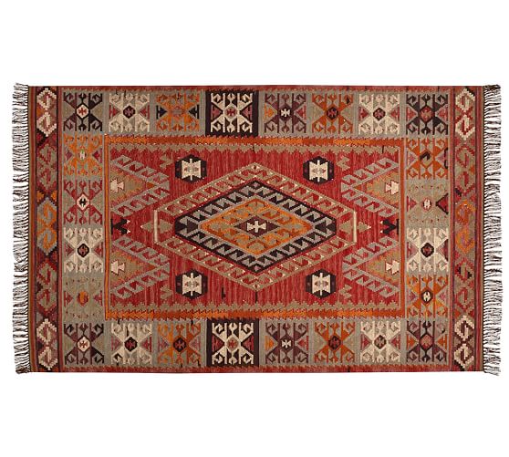 Cyndy Kilim Recycled Yarn Indoor/Outdoor Rug Pottery Barn