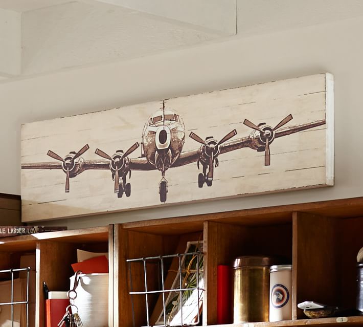 Airplane Wall Art small planked airplane panels | pottery barn Airplane Wall Art small planked airplane panels | pottery barn