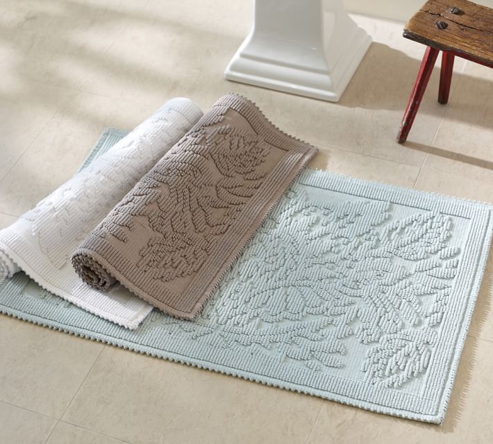 Isaac Floral Sculpted Bath Rug Pottery Barn - Isaac Floral Sculpted Bath Rug Pottery Barn