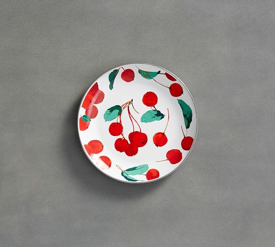 Cherry Enamel Salad Plate, Set of 4 Pottery Barn