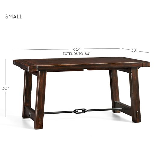 benchwright extending dining table, alfresco brown | pottery barn benchwright extending dining table, alfresco brown | pottery barn