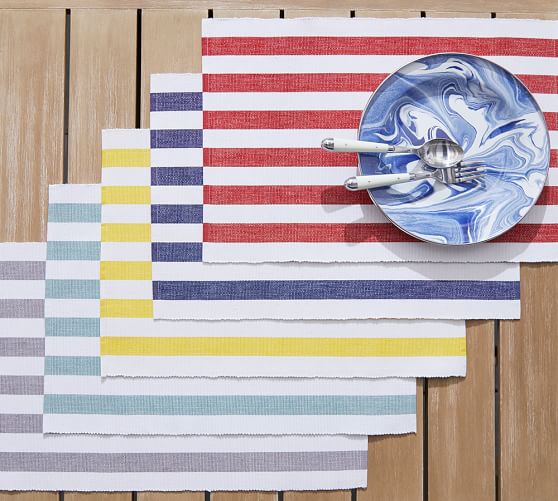 Raney Bold Stripe Placemat, Set of 4 Pottery Barn