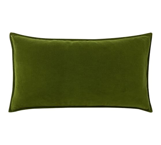 Oversized Washed Velvet Lumbar Pillow Cover Pottery Barn