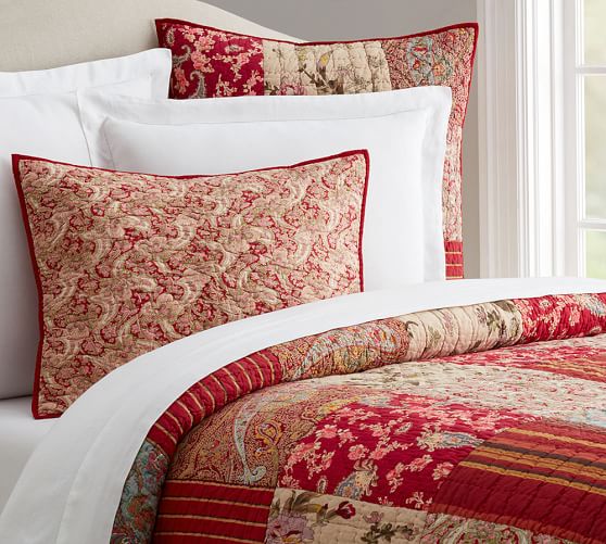 Patchwork Quilt & Sham Red Pottery Barn
