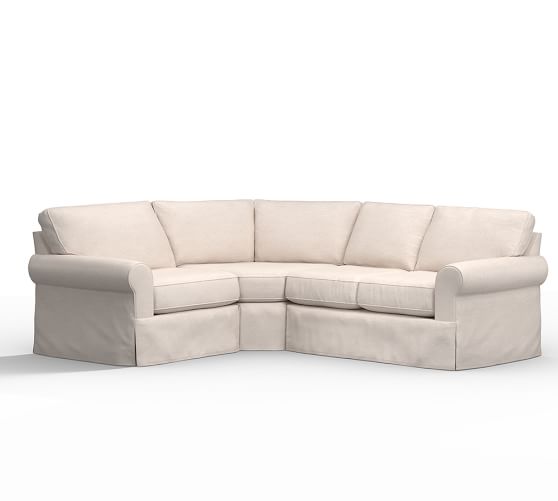 Buchanan Roll Arm Slipcovered 3Piece Wedge Sectional Pottery Barn