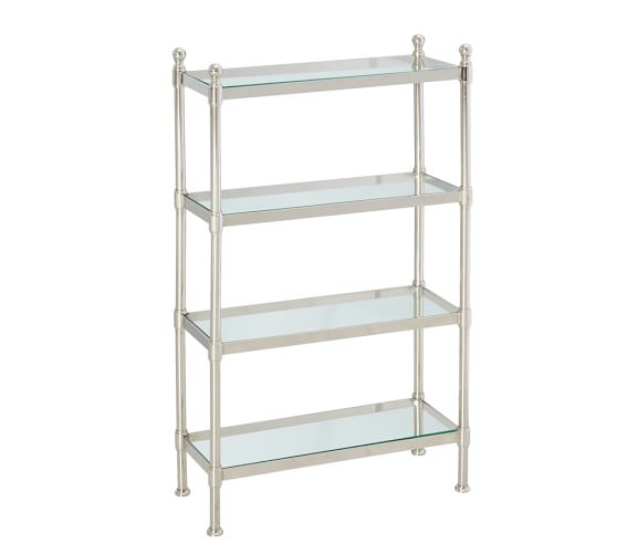 Metal Etagere, Tall, Polished Nickel finish