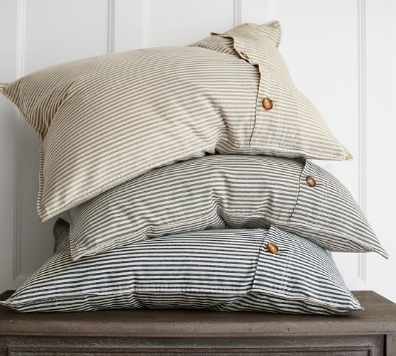 Wheaton Stripe Duvet Cover & Sham Gray Pottery Barn