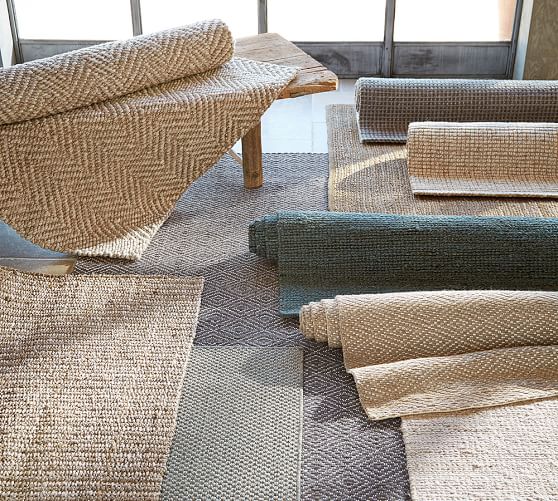 Chunky Wool & Jute Rug Natural Pottery Barn