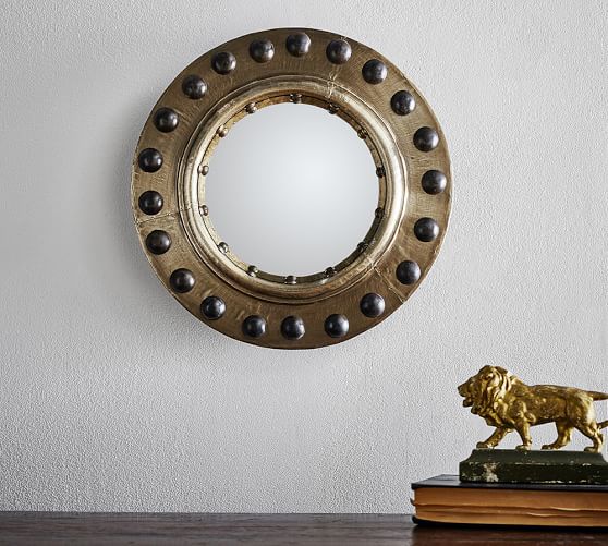 Convex Wall Mirror riveted porthole convex wall mirror | pottery barn Convex Wall Mirror riveted porthole convex wall mirror | pottery barn