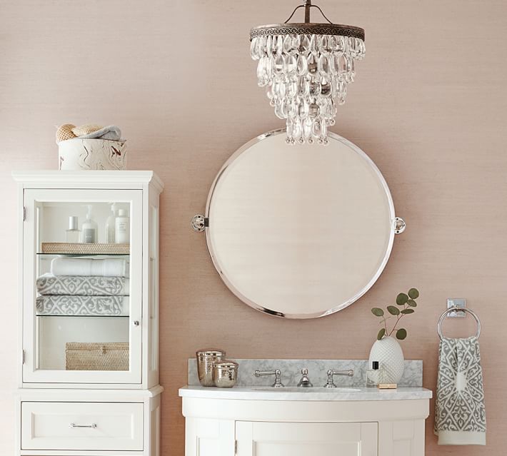 Small Bathroom Chandelier clarissa crystal drop small round chandelier | pottery barn Small Bathroom Chandelier clarissa crystal drop small round chandelier | pottery barn