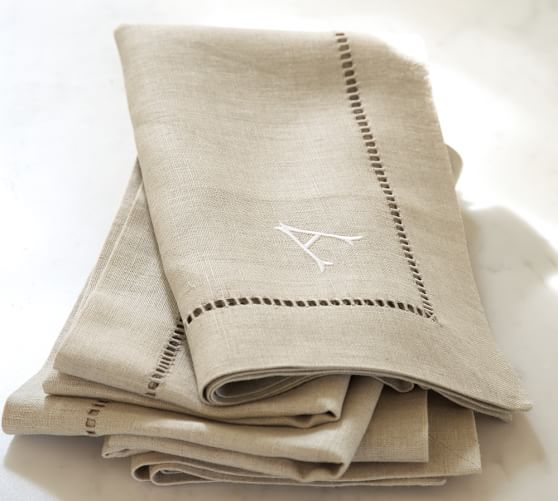 Linen Hemstitch Napkin, Set of 4 Pottery Barn