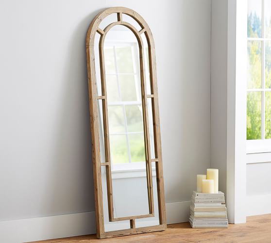 Distiller Arched Wood Floor Mirror Pottery Barn