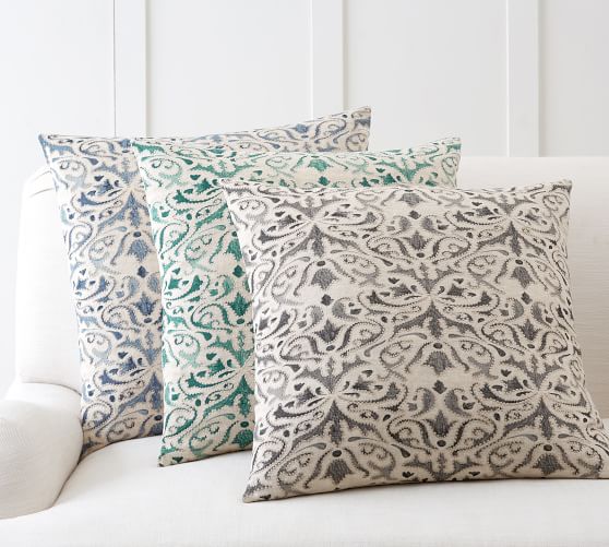 Reilly Embroidered Pillow Cover Pottery Barn