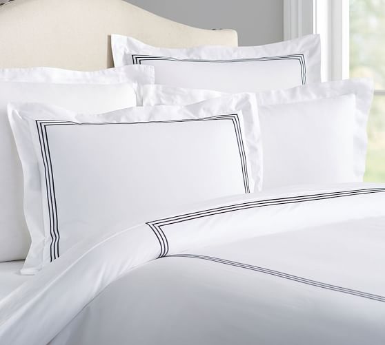 Grand Organic Duvet Cover & Sham Black Pottery Barn