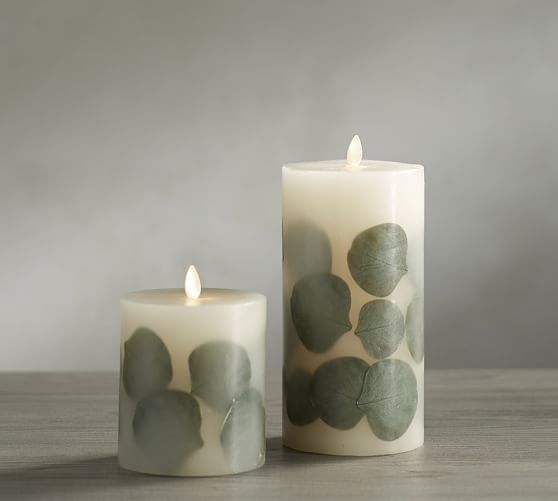Premium Flickering Flameless Wax Candles Eucalyptus Pottery Barn