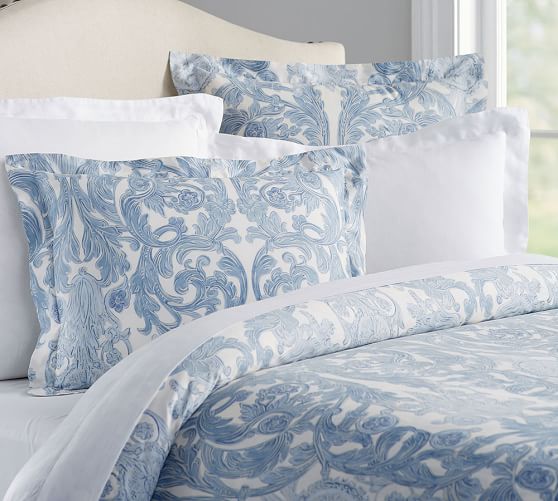 Suri Print Sateen Duvet Cover & Sham Pottery Barn