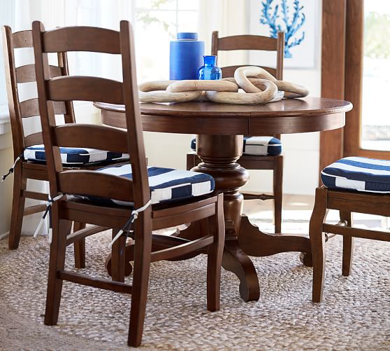 Tivoli Fixed Pedestal Dining Table + 4 Wynn Side Chairs | Pottery Barn Tivoli Fixed Pedestal Dining Table + 4 Wynn Side Chairs | Pottery Barn