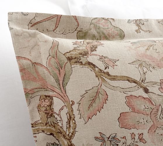 Grace Floral Linen Texture Duvet Cover & Sham Pottery Barn