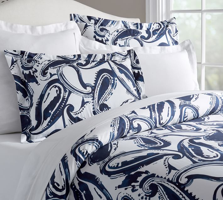 Brindley Anic Sateen Duvet Cover Sham Pottery Barn