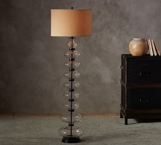 Estelle Stacked Glass Floor Lamp Base Pottery Barn