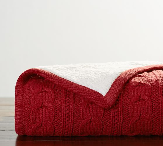 Cozy Cable Knit Throw Pottery Barn