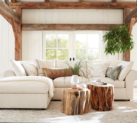 reclaimed wood stump table | pottery barn reclaimed wood stump table | pottery barn