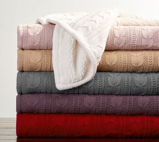 Cozy Cable Knit Throw Pottery Barn