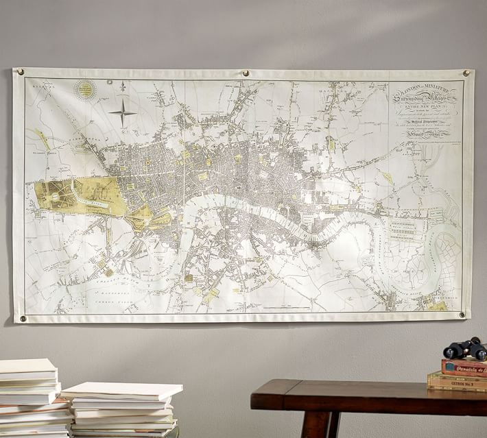 Small Wall Art london map canvas wall art | pottery barn Small Wall Art london map canvas wall art | pottery barn