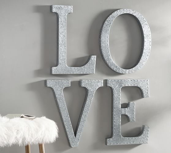 Wall Art Letters hanging galvanized letters wall art | pottery barn Wall Art Letters hanging galvanized letters wall art | pottery barn