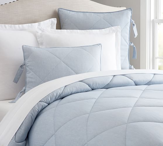Linen Silk Comforter & Sham Pottery Barn
