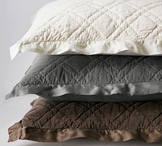 Washed Velvet Silk Quilt & Sham Pottery Barn
