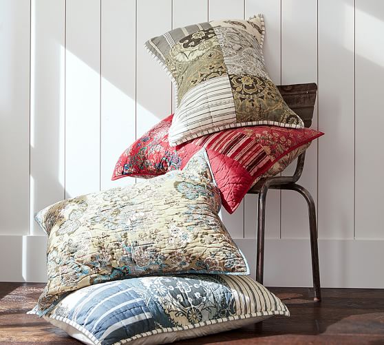 Mackenna Patchwork Quilt & Sham Gray Pottery Barn