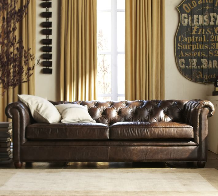 Leather Sofa Furniture chesterfield leather sofa | pottery barn Leather Sofa Furniture chesterfield leather sofa | pottery barn