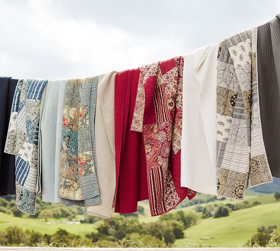 Mackenna Patchwork Quilt & Sham Gray Pottery Barn