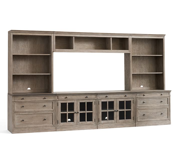 livingston large media suite, gray | pottery barn livingston large media suite, gray | pottery barn