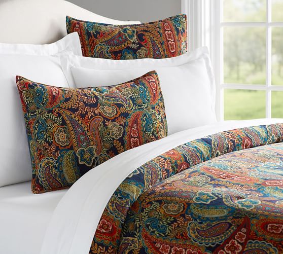 Gwenn Printed Velvet Quilt & Sham Pottery Barn
