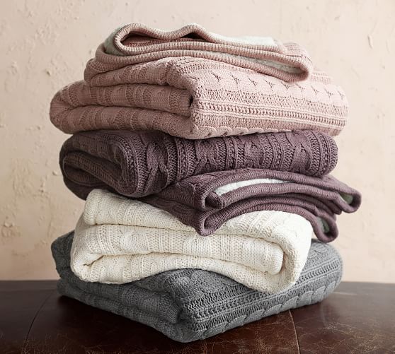 Cozy Cable Knit Throw Pottery Barn