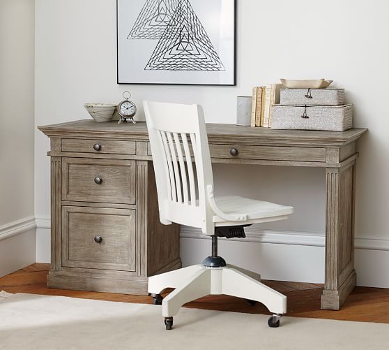 Livingston Small Desk, Gray Pottery Barn