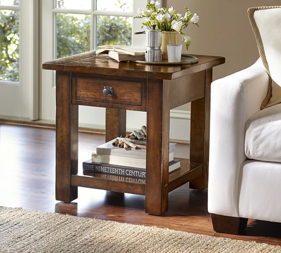 Benchwright Square Side Table, Seadrift Pottery Barn