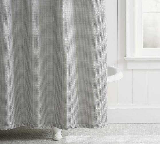 Waffle Weave Shower Curtain Pottery Barn