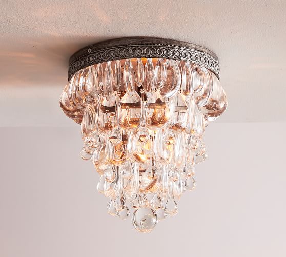 Clarissa Crystal Drop Flushmount Pottery Barn Roll Over Image to Zoom - Clarissa Crystal Drop Flushmount Pottery Barn