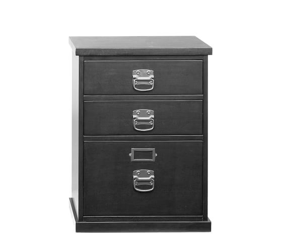 Bedford 3Drawer File Black Pottery Barn