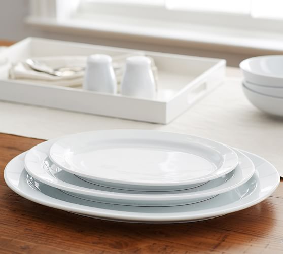 Great White Oval Serving Platters Pottery Barn